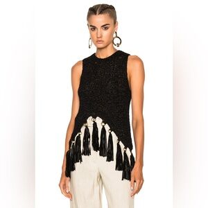 A.L.C. Black Fringe Tank Top